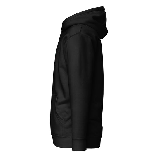 Black Iraq / العراق unisex hoodie, side view — Habibi Please