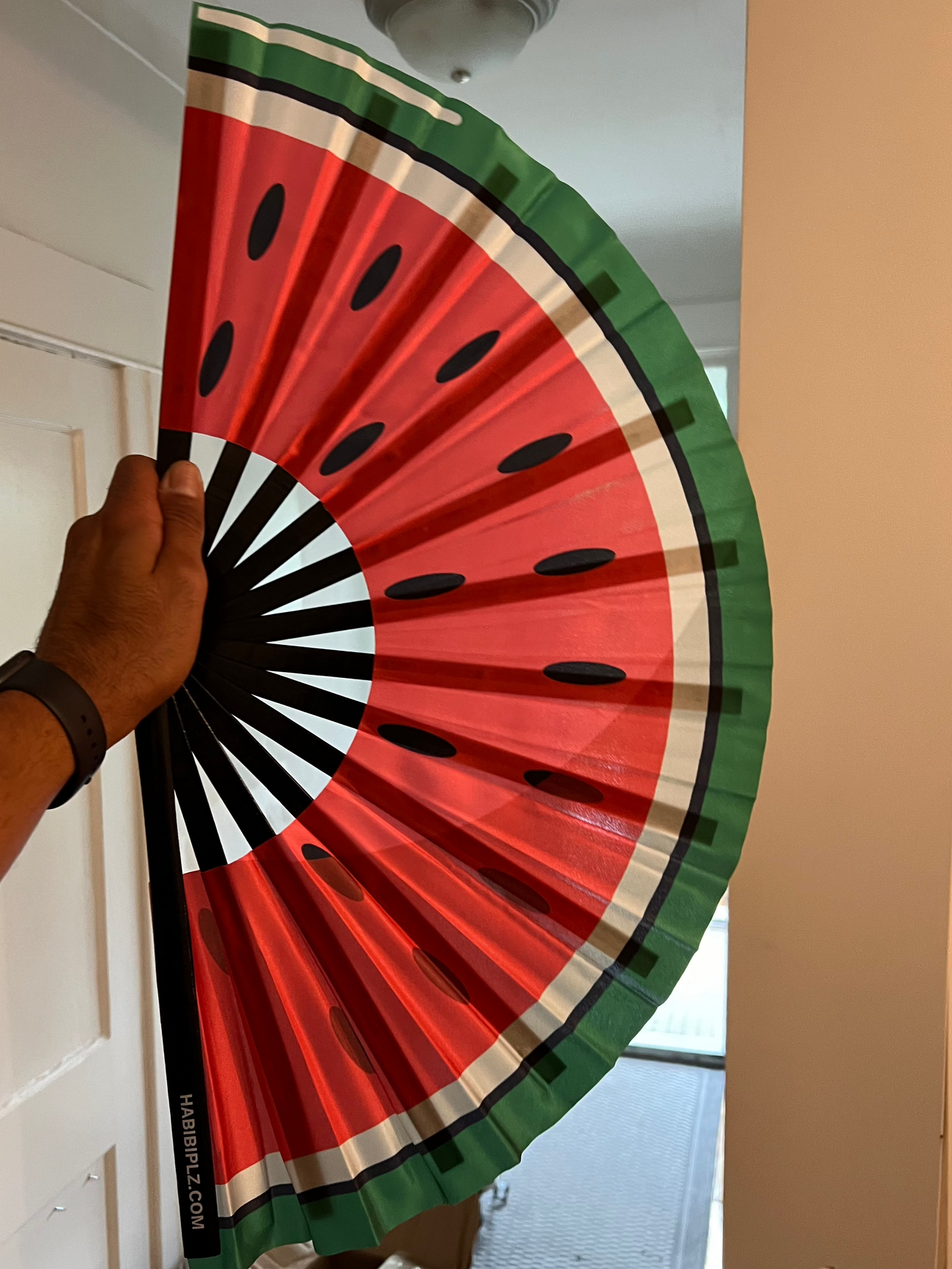 The Habibi Fan — Watermelon, vertical product detail