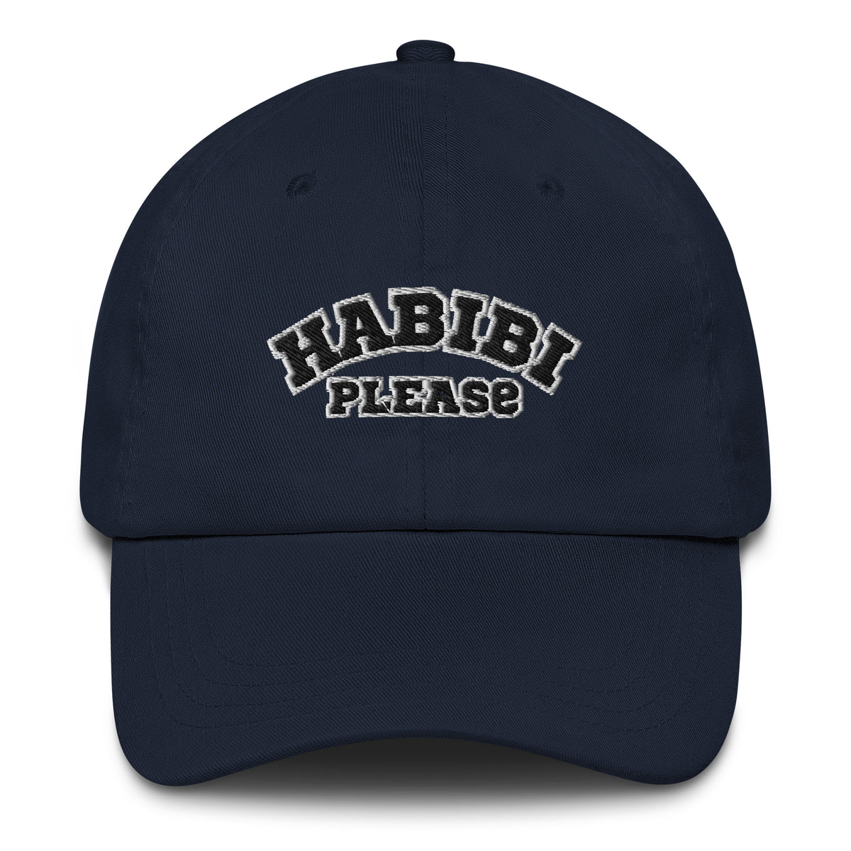 Habibi Please Varsity Dad Cap, navy front