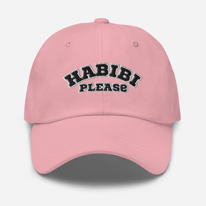 Habibi Please Varsity Dad Cap, pink front