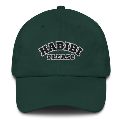 Habibi Please Varsity Dad Cap, spruce front