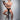 Black 3EIB Arabic jockstrap with white حبيبي lettering, front fit on a seated model