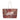 Oversized weekender bag with red rug-inspired print, white Arabic Habibi lettering and cream rope handles